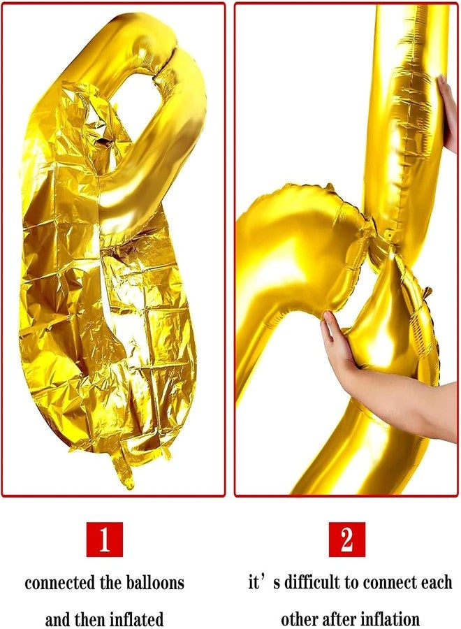 Virtue morals 100 Pcs Foil Chain Balloons Gold Jumbo Chain Balloons for 80s 90s Party Decorations Giant Balloon, 16 Inch - Image 3